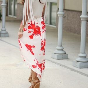 Rules of Etiquette | Celebration high-low floral skirt